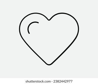 Heart Line Icon Symbol Love Sign Romantic Romance Feelings Wedding Valentine Valentines Lover Design Passion Art Black White Outline Shape EPS Vector