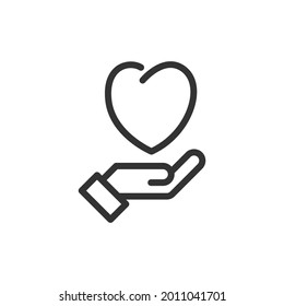 Heart line icon in trendy style. Stroke vector pictogram isolated on a white background. Heart premium outline icons.