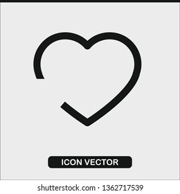 Heart line icon vector