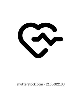 Heart line icon vector. Heartbeat symbol. Heart pulse sign in simple linear style. Vector EPS 10