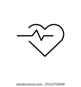 Icono de línea del corazón. Estilo de moda de la Ilustración vectorial en el fondo blanco..eps