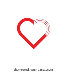 Herzliniensymbol. Vektorillustration Liebeslogo. Stockillustration