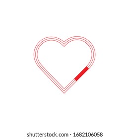 Herzliniensymbol. Vektorillustration Liebeslogo. Stockillustration