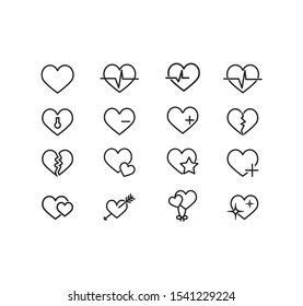 heart line icon vector many arrow cardiogram icons