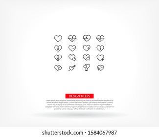 heart line icon vector many arrow cardiogram icons
