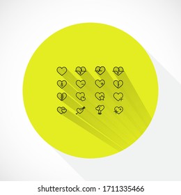 heart line icon vector many arrow cardiogram icons