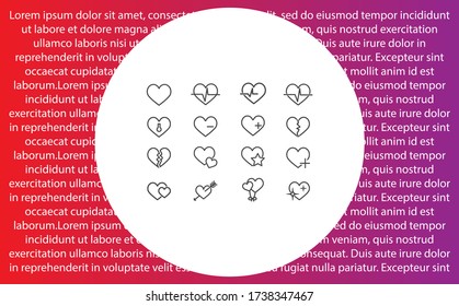 icono de línea de corazón vector muchos iconos de flecha cardiograma