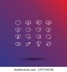 heart line icon vector many arrow cardiogram icons