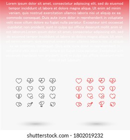 heart line icon vector many arrow cardiogram icons