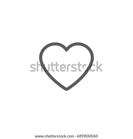 Heart line icon, Vector on white background