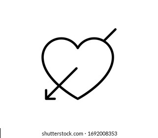 Heart line icon. Vector symbol in trendy flat style on white background. Heart sing for design.