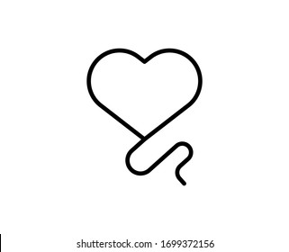 Heart line icon. Vector symbol in trendy flat style on white background. Heart sing for design.