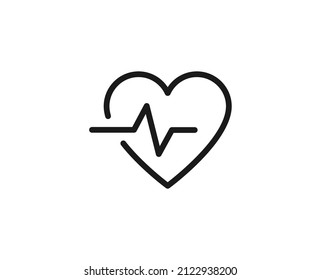 Icono de línea de corazón. Símbolo vectorial en estilo plano y a la moda sobre fondo blanco. El amor canta por el diseño.