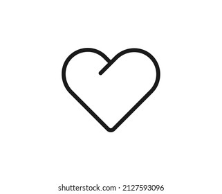 Icono de línea de corazón. Símbolo vectorial en estilo plano y a la moda sobre fondo blanco. El amor canta por el diseño.