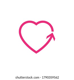Heart line icons. Arrow heart. Stock vector illustration isolated on white background