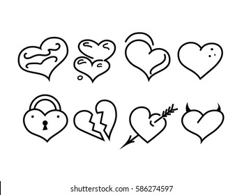 heart line icons vector symbols