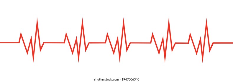 Vector aislado de línea cardíaca. Concepto de tasa de corazón. Atención médica.
