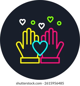 Heart Line Multi Colour Circle