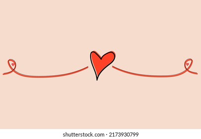 Herzstück mit Papier Herz Vektor Liebe.Minimale Hand gezeichnet mit dünnen Linien, die Signaturen Liebe auf dem Hintergrund Vektorgrafik.
