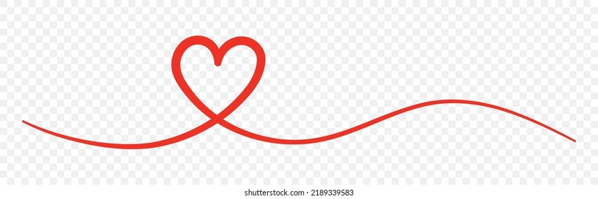 Heart line ribbon vector card decoration banner. Romantic anniversary celebration of love symbol illustration.