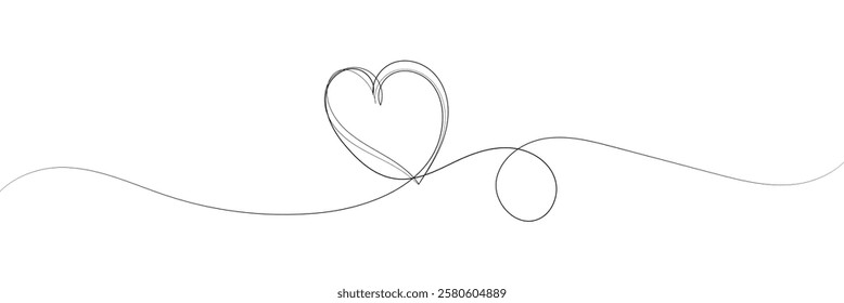 Heart line scribble style decoration element vector illustration. Hand drawn linear love heart design .Vector Illustration .