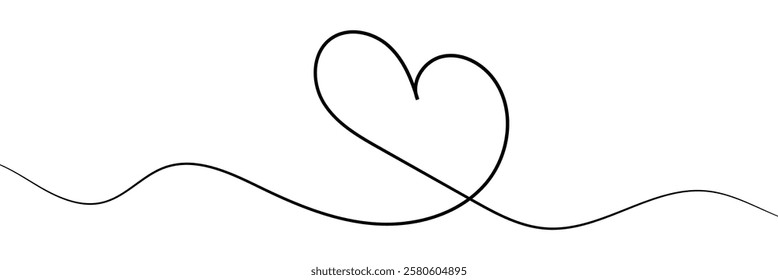 Heart line scribble style decoration element vector illustration. Hand drawn linear love heart design .Vector Illustration .