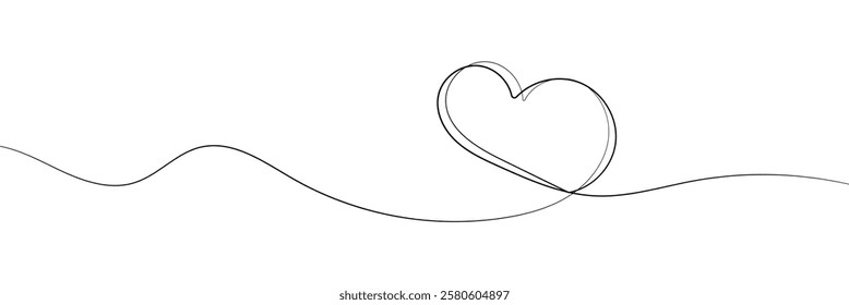 Heart line scribble style decoration element vector illustration. Hand drawn linear love heart design .Vector Illustration .