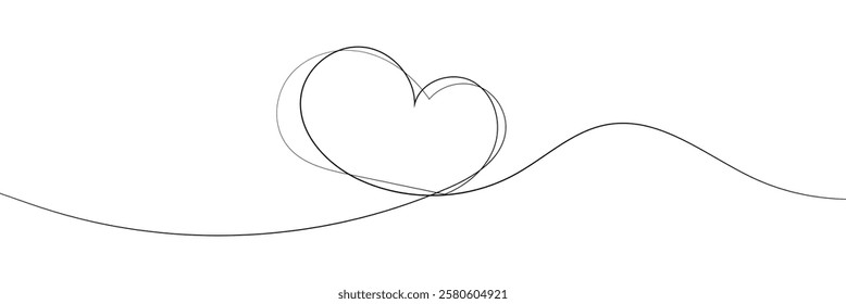 Heart line scribble style decoration element vector illustration. Hand drawn linear love heart design .Vector Illustration .