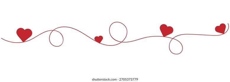 Heart line scribble style decoration element vector illustration. Hand drawn linear love heart design