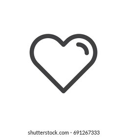 Heart line simple icon, outline vector sign, linear style pictogram isolated on white. Love, favorite symbol, logo illustration. Editable stroke. Pixel perfect vector graphics