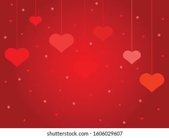 Heart with line and small star, circle for background valentine day