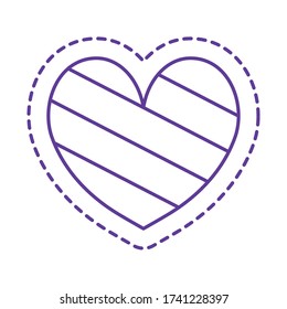 heart line style icon design, Cute patch expression emoticon and childhood theme Vector illustration