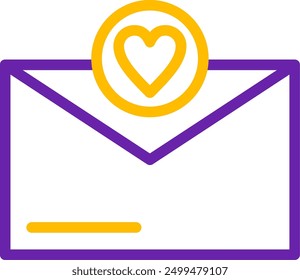 Heart Line Two Color Vector Icon Design