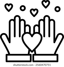 Heart Line Vector Icon Design