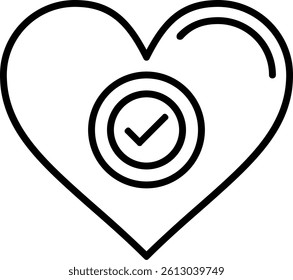 Heart Line Vector Icon Design