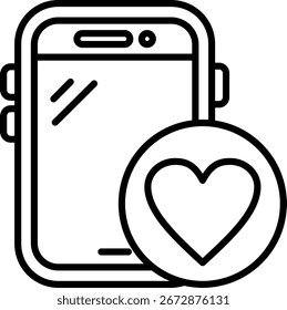 Diseño de icono de Vector de línea de corazón
