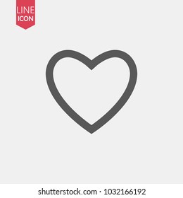 Heart line vector icon, Love symbol. Valentine's Day sign, emblem isolated on white background, Flat style for graphic and web design, logo. EPS10
