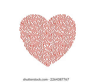 Heart line vector iillustration. 8 march flat abstract illustration