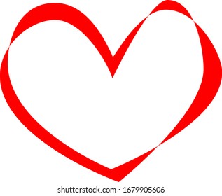 vector de línea cardíaca, imitación de la tira Moebius en forma de corazón rojo, símbolo de amor interminable con puntos visuales de latido cardíaco, simple signo de amor