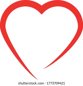 Heart Line Vector White Background Stock Vector (Royalty Free ...