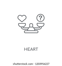 Heart linear icon. Heart concept stroke symbol design. Thin graphic elements vector illustration, outline pattern on a white background, eps 10.