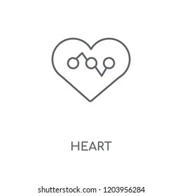 Heart linear icon. Heart concept stroke symbol design. Thin graphic elements vector illustration, outline pattern on a white background, eps 10.