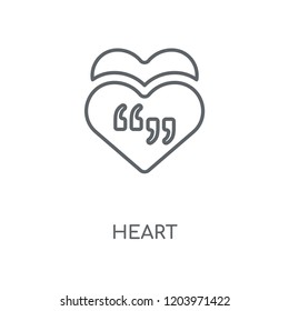 Heart linear icon. Heart concept stroke symbol design. Thin graphic elements vector illustration, outline pattern on a white background, eps 10.