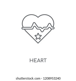 Heart linear icon. Heart concept stroke symbol design. Thin graphic elements vector illustration, outline pattern on a white background, eps 10.