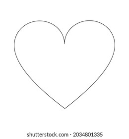 Heart linear icon isolated on white background. Thin black line customizable illustration. Vector.
