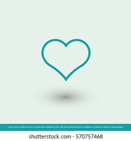Heart, linear icon. One of a set of linear web icons