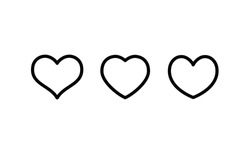 Heart Linear Icon. Valentine's Day Symbol. Hearts Vector Collection. 