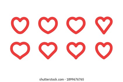 Heart linear icon. Valentine's day symbol. Hearts vector collection. 