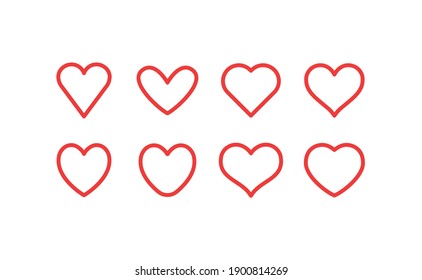 Heart linear icon. Valentine's day symbol. Hearts vector collection. 