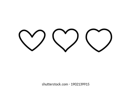Heart linear icon  Valentine's day symbol  Hearts vector collection  